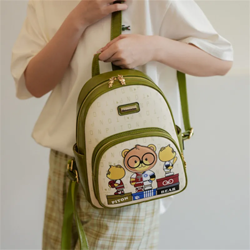 North Pack PU Backpack Regular Women's Black/Ginger Yellow/Green-22