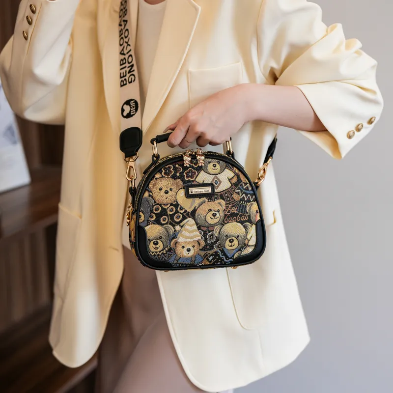 North Pack Canvas One Shoulder Handbag Regular Women's Beige Apricot/Midnight Black-11