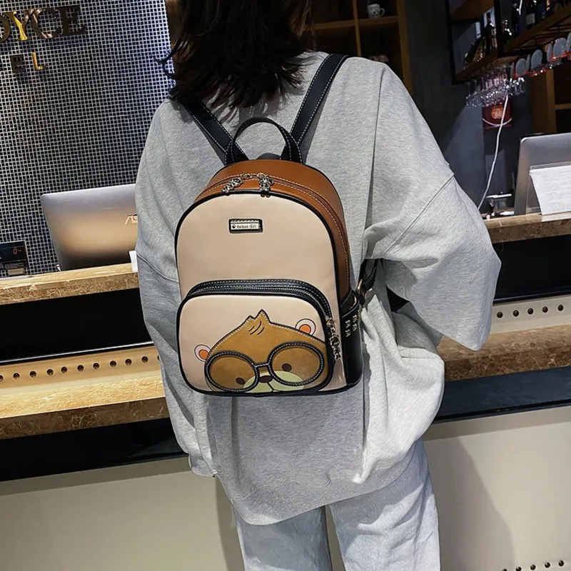 North Pack PU Backpack Women's Black/Coffee-6