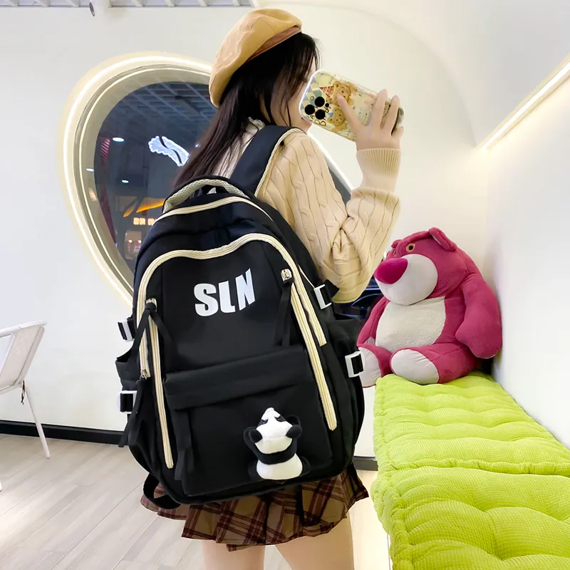 North Pack Nylon Backpack Unisex Black/Red/Green/Blue/Brown-27