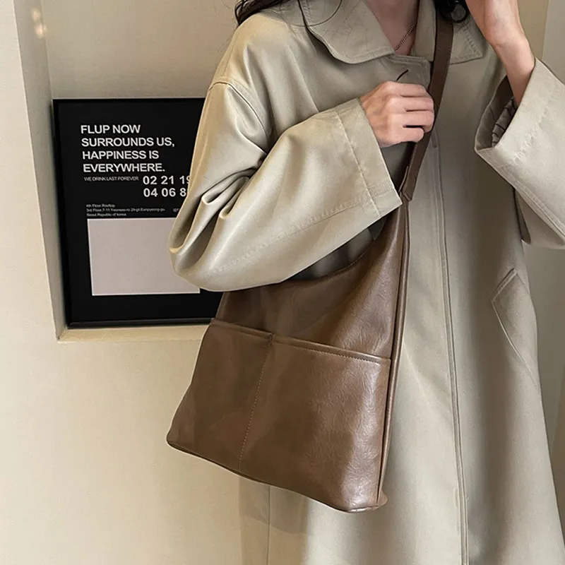 North Pack PU Handbag, Shoulder Bag, Bucket Bag Tubas Women's Mud/Black/Brown/Coffee-2