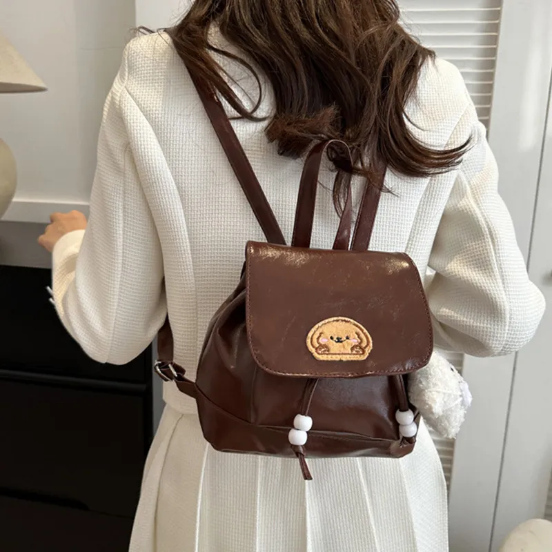 North Pack PU Backpack Regular Women's Black/Coffee/Brown-6
