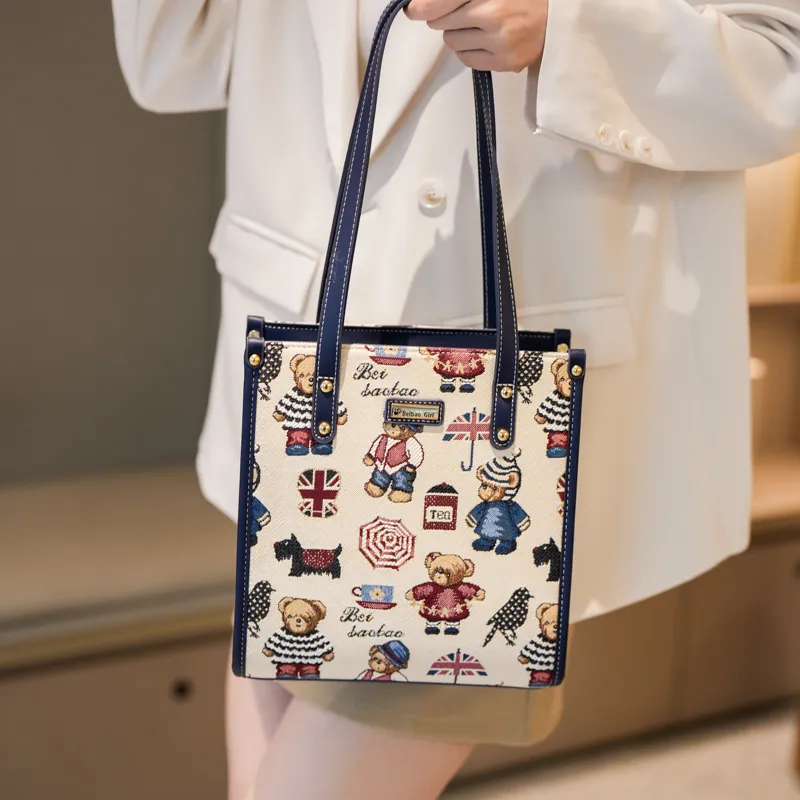 North Pack Fabric Tote Bag, Shoulder Bag Regular Women's Multicolor-3