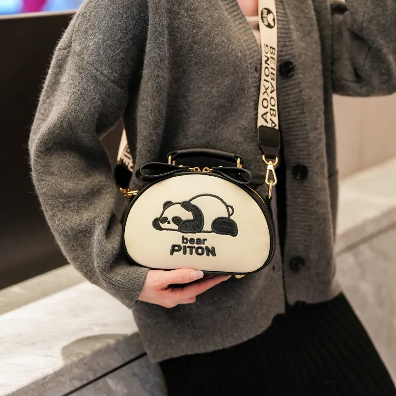 North Pack PU Shoulder Bag Crossbody Bag Handbag Regular Women's Letter Panda-1