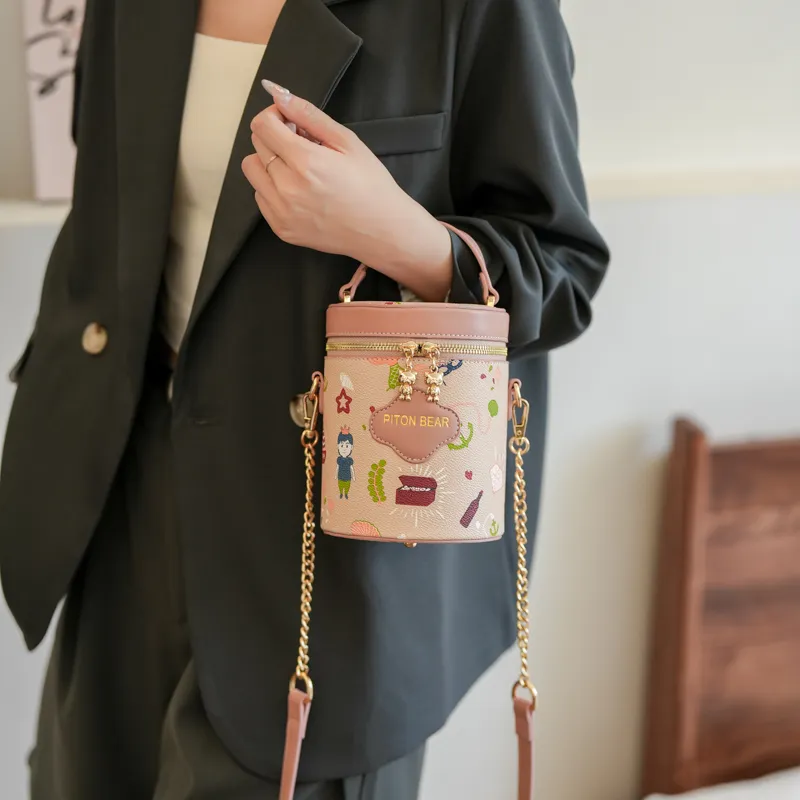 North Pack PU Bucket Bags Handbags Regular Women's Coffee/Pink-9