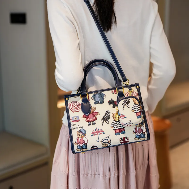 North Pack Fabric Tote Shoulder Bag, Crossbody Bag, Handbag Regular Women's Multicolor-5