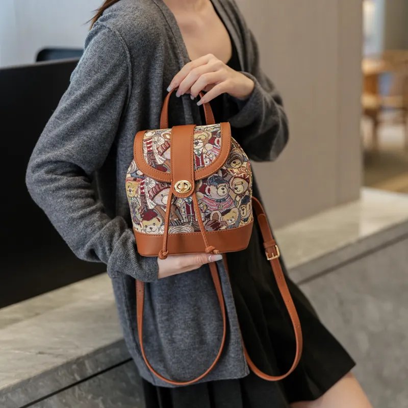 North Pack PU Backpack Women's Brown Bear/Pink Bear/Blue Bear/Panda Brown/Panda Black-1