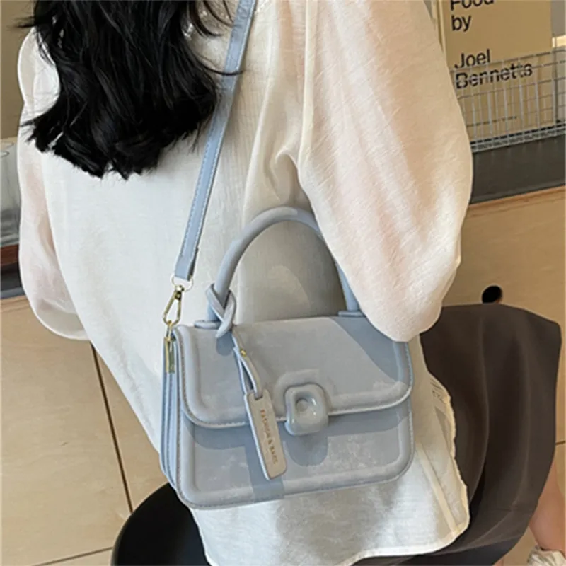 North Pack PU Handbag Small Square Bag Crossbody Bag Regular Women's Ecru/Black/Pink/Blue-24