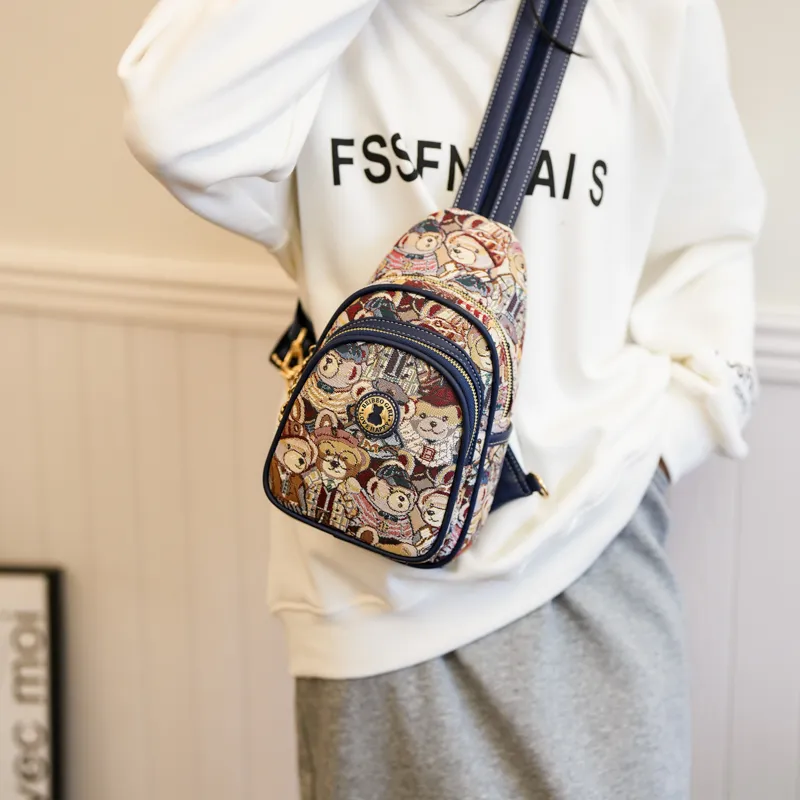 North Pack Fabric Fashion Backpack, Crossbody Bag, Shoulder Bag, Backpack Regular Women's Pink, Navy Blue, Brown-11