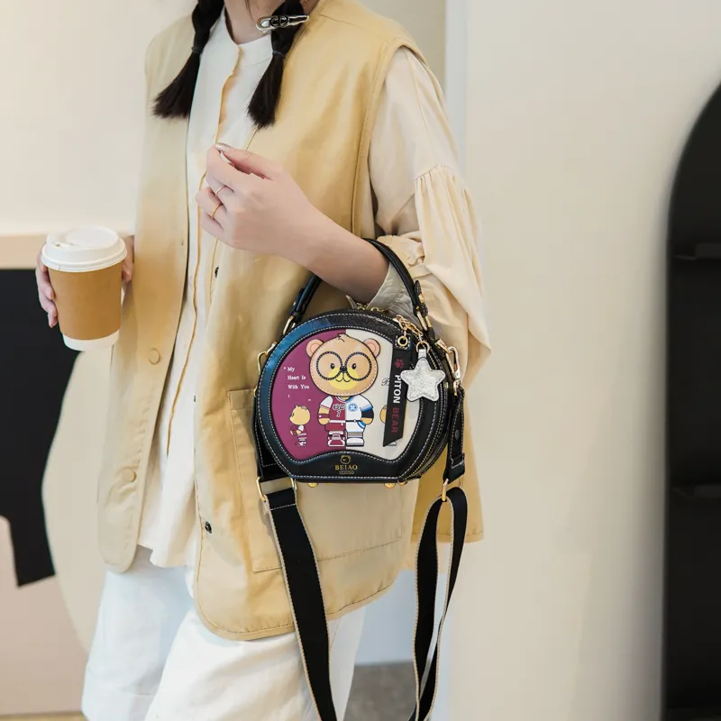 North Pack PU Handbag, Shoulder Bag, Crossbody Bag Regular Women's Pink/Coffee/Black-10