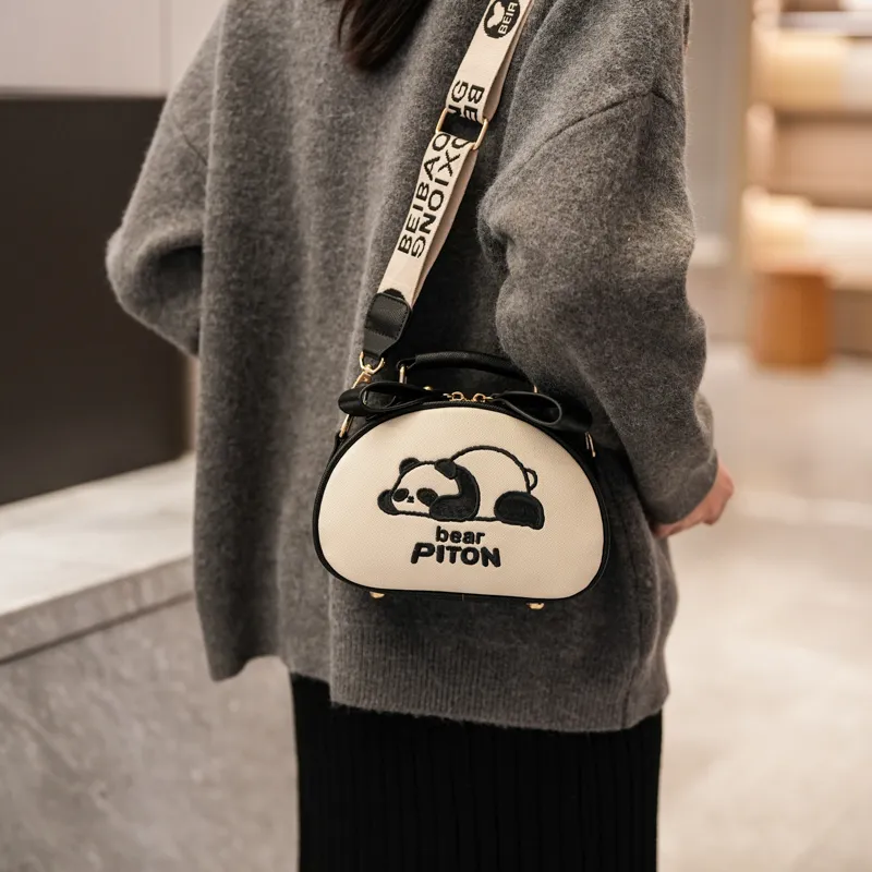 North Pack PU Shoulder Bag Crossbody Bag Handbag Regular Women's Letter Panda-3