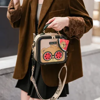 North Pack PU Crossbody Handbag Women's Black
