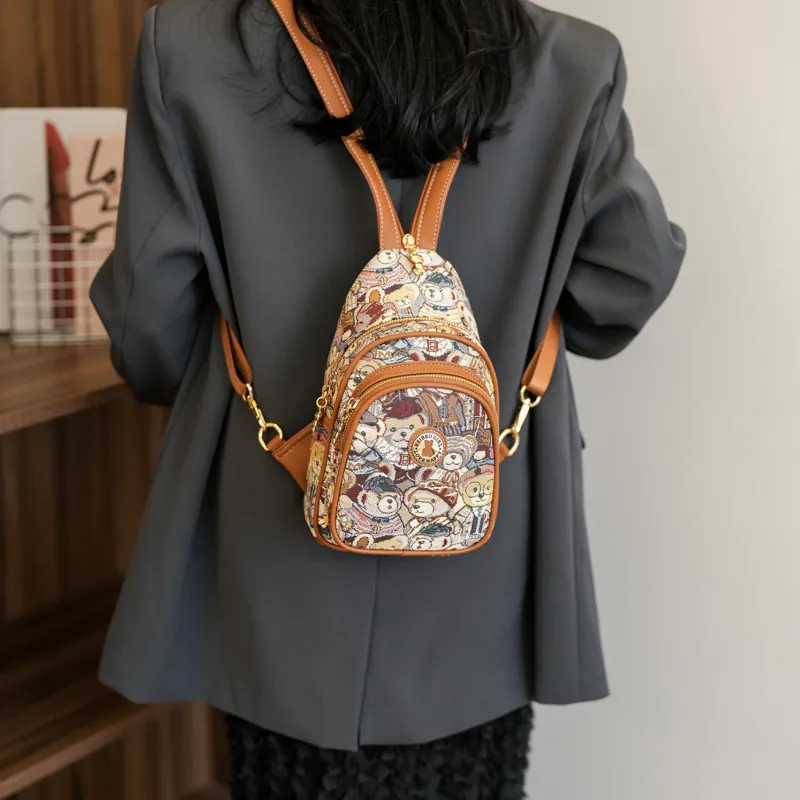 North Pack Fabric Fashion Backpack, Crossbody Bag, Shoulder Bag, Backpack Regular Women's Pink, Navy Blue, Brown-20