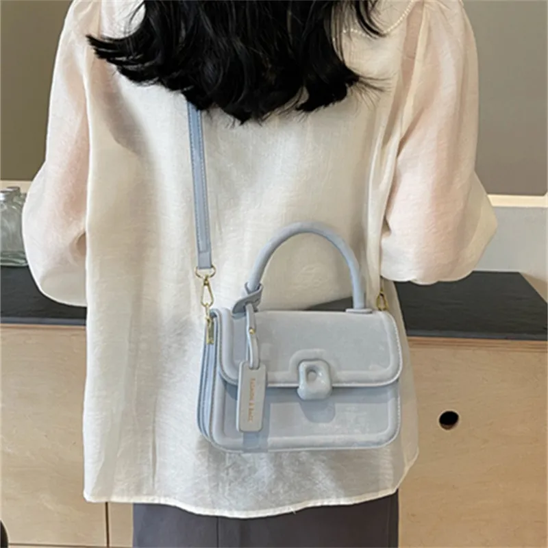 North Pack PU Handbag Small Square Bag Crossbody Bag Regular Women's Ecru/Black/Pink/Blue-25