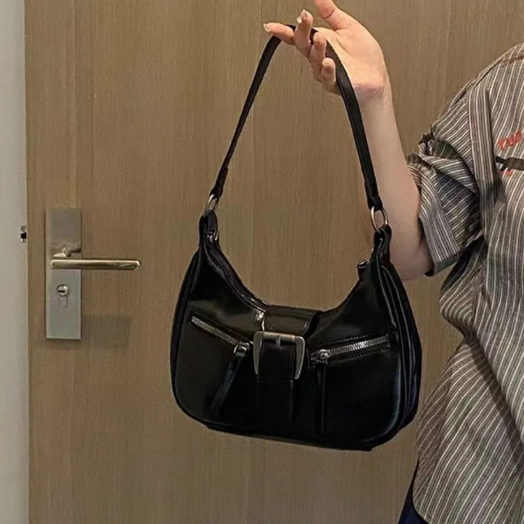 North Pack PU Shoulder Bag Regular Women's Black/Coffee-1