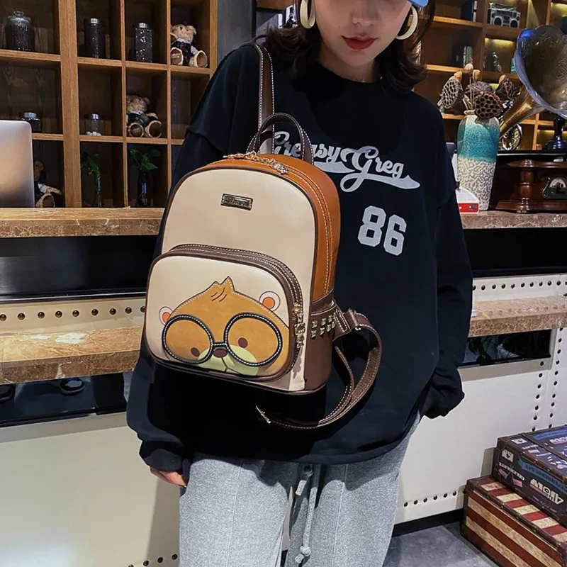 North Pack PU Backpack Women's Black/Coffee-10