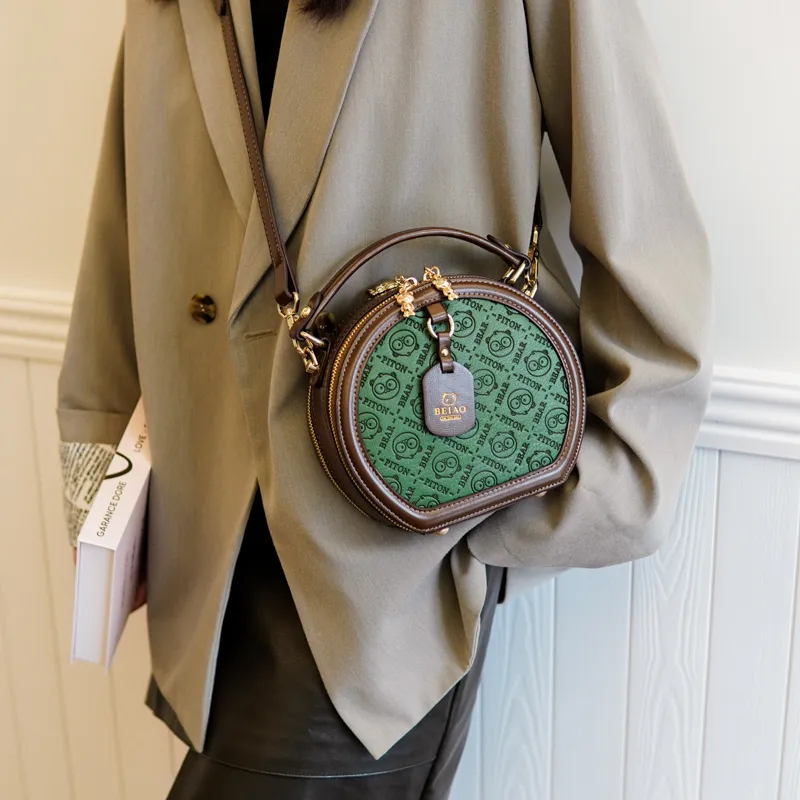 North Pack PU Handbag Regular Women's Ecru/Green-10