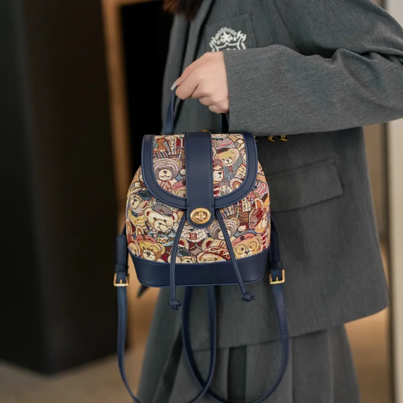 North Pack PU Backpack Women's Brown Bear/Pink Bear/Blue Bear/Panda Brown/Panda Black-16