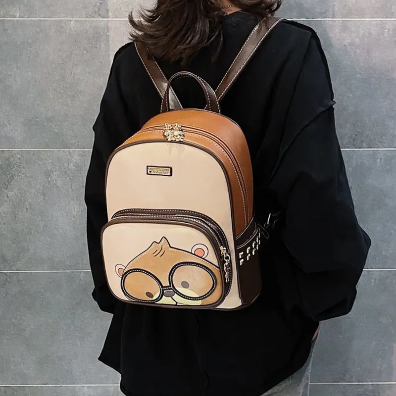 North Pack PU Backpack Women's Black/Coffee-11