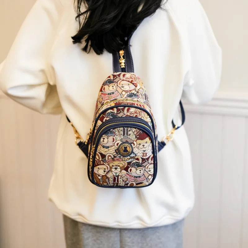 North Pack Fabric Fashion Backpack, Crossbody Bag, Shoulder Bag, Backpack Regular Women's Pink, Navy Blue, Brown-14
