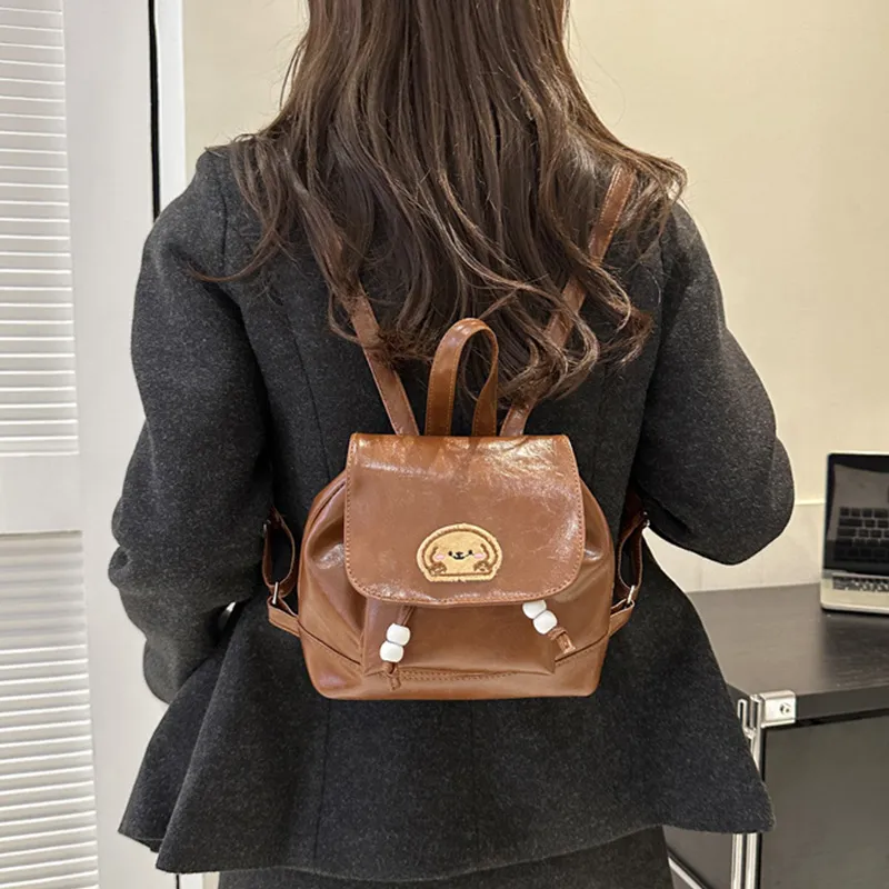 North Pack PU Backpack Regular Women's Black/Coffee/Brown-10