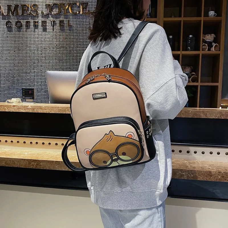 North Pack PU Backpack Women's Black/Coffee-5