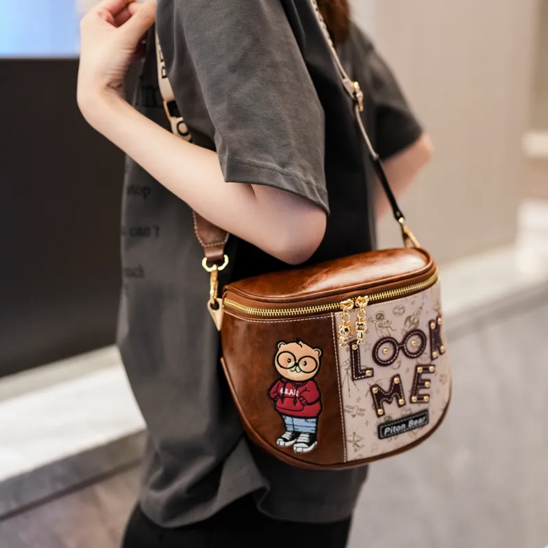 North Pack PU Underarm Crossbody Bag, Shoulder Bag Women's Brown-3