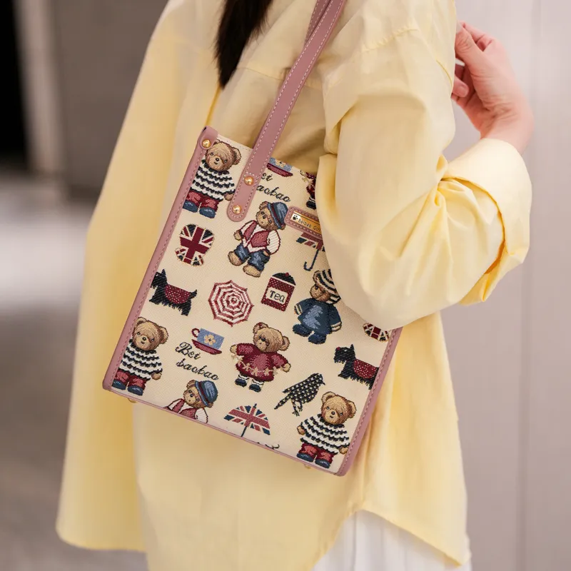 North Pack Fabric Tote Bag, Shoulder Bag Regular Women's Multicolor-8