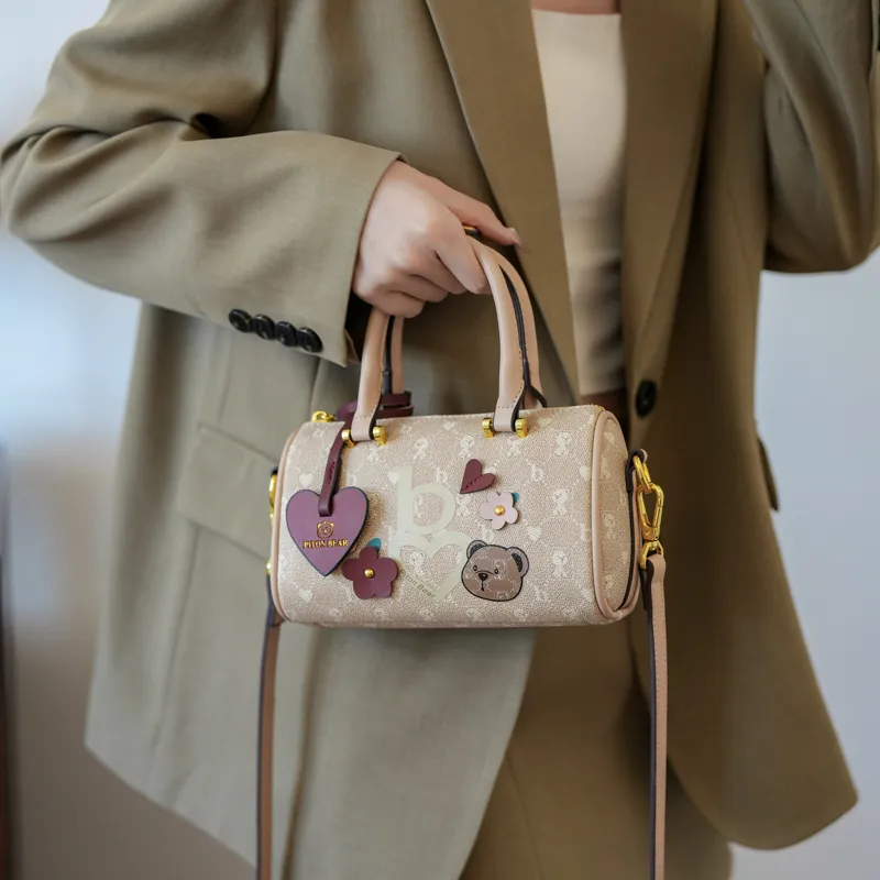 North Pack PU Shoulder Bag, Crossbody Bag, Handheld Handbag Women's Apricot/Camel-3
