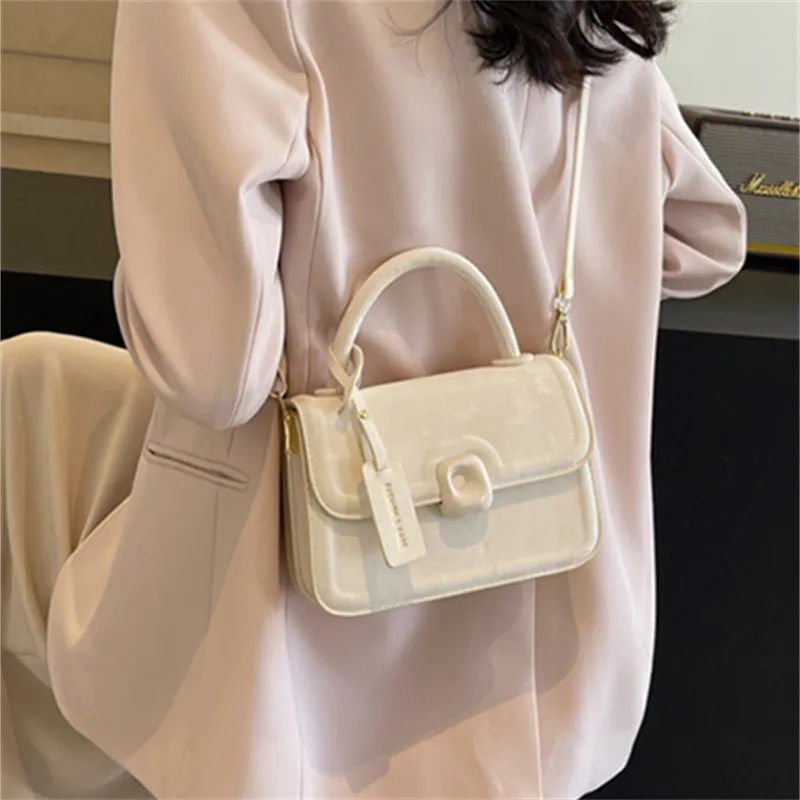 North Pack PU Handbag Small Square Bag Crossbody Bag Regular Women's Ecru/Black/Pink/Blue-2