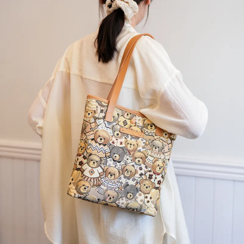 North Pack Canvas Bag, Handbag, Shoulder Bag Regular Women's Midnight Black/Beige Apricot-9