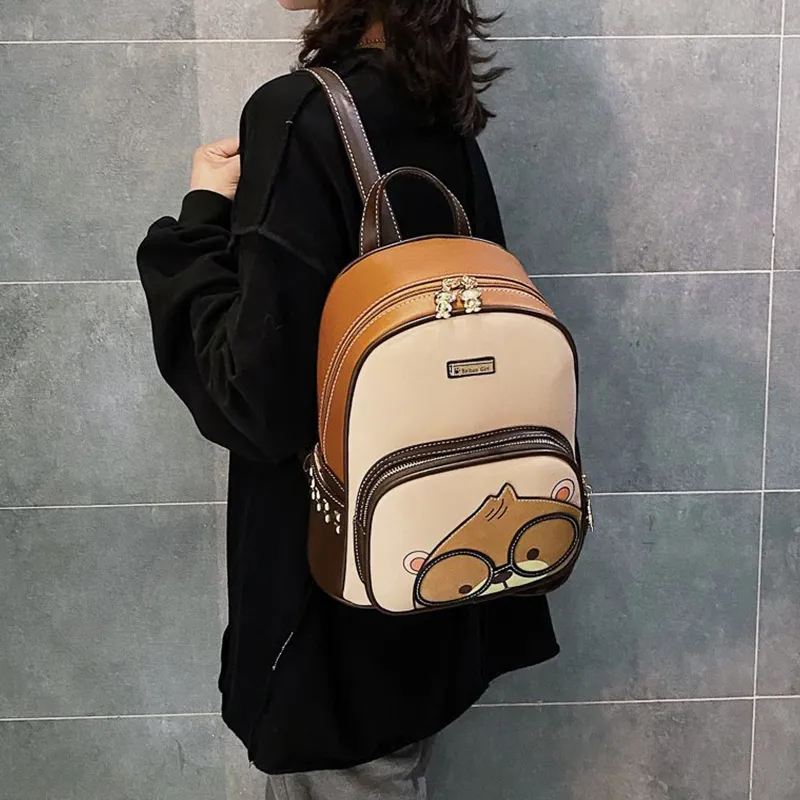 North Pack PU Backpack Women's Black/Coffee-14