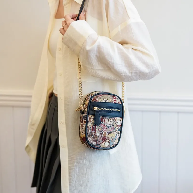 North Pack Fabric Canvas Bag, Shoulder Bag Regular Women's Blue/Pink/Brown-1