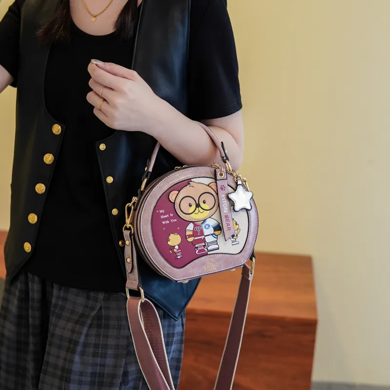 North Pack PU Handbag, Shoulder Bag, Crossbody Bag Regular Women's Pink/Coffee/Black-14