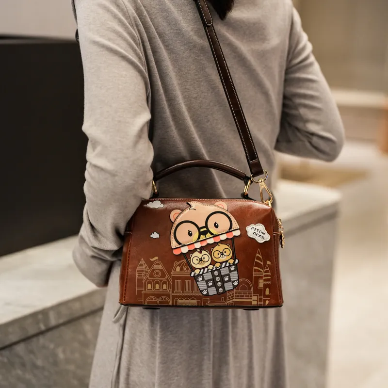 North Pack PU Crossbody Bag Regular Women's Beige/Pink/Brown-14