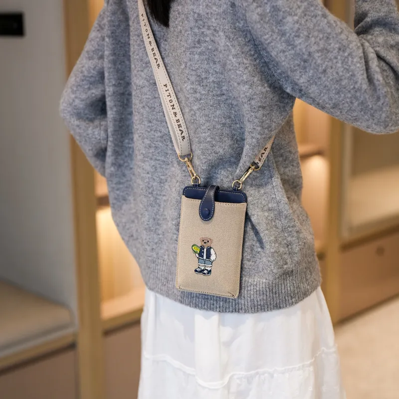 North Pack Canvas Bag, Shoulder Bag, Crossbody Bag Trumpets Women's White Shirt Bear/Skateboarding Bear/Crown Bear-7