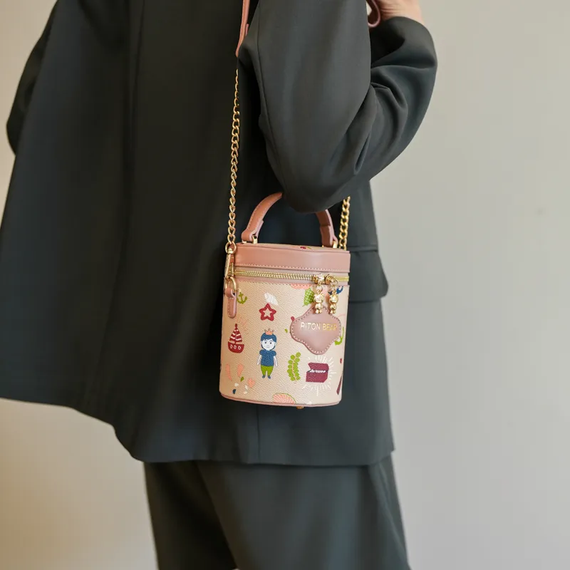 North Pack PU Bucket Bags Handbags Regular Women's Coffee/Pink-12