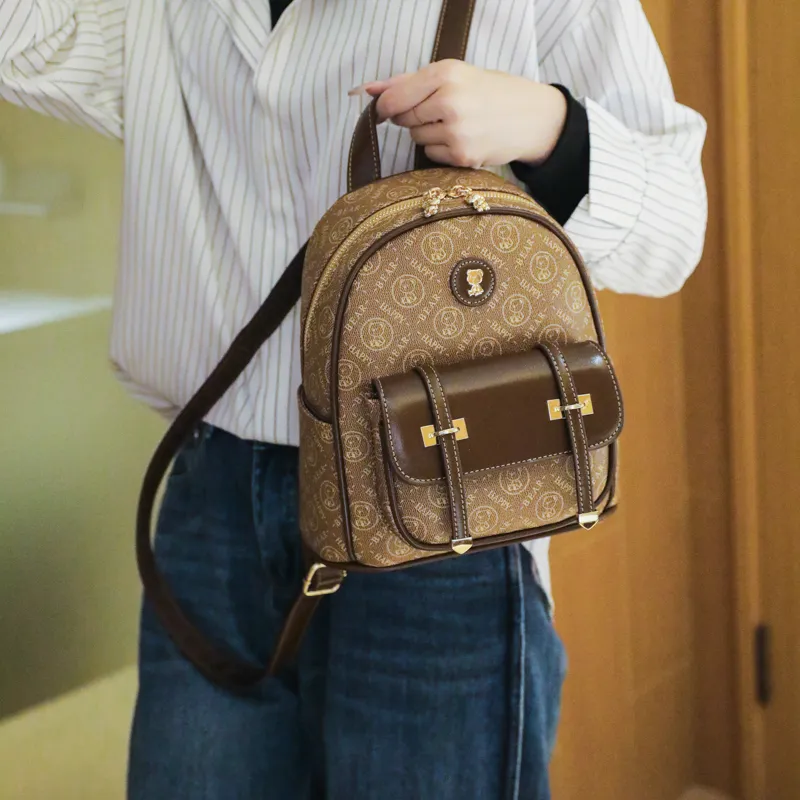 North Pack PU Backpack Women's Brown/Coffee-3