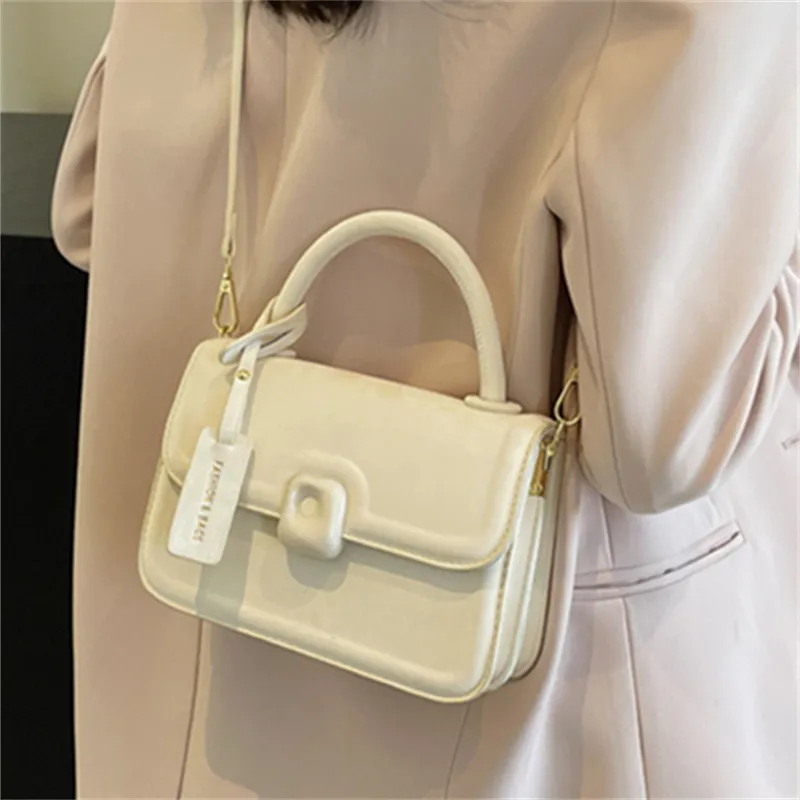 North Pack PU Handbag Small Square Bag Crossbody Bag Regular Women's Ecru/Black/Pink/Blue-4