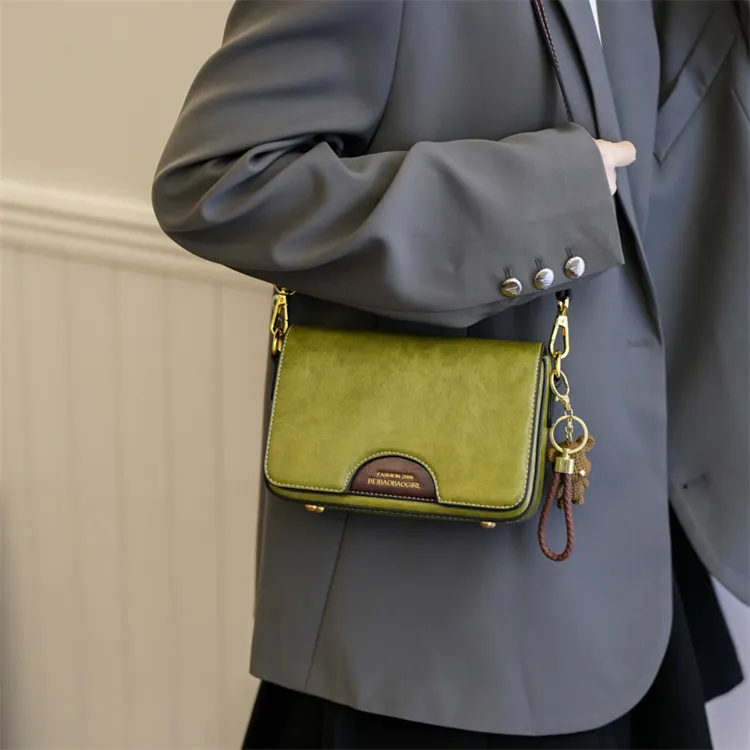 North Pack PU Crossbody Bag Women's Ecru/Black/Green-11