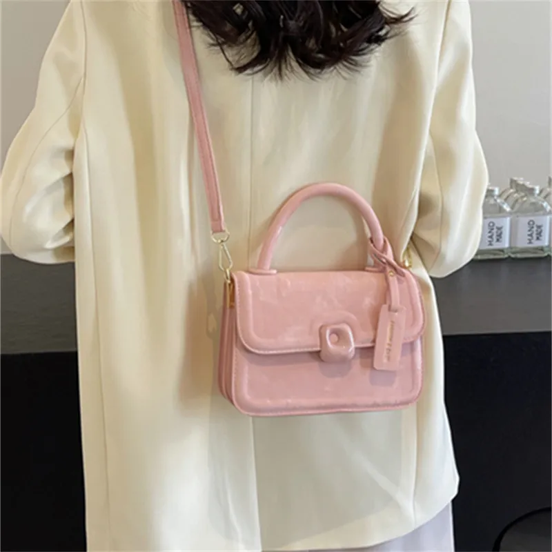 North Pack PU Handbag Small Square Bag Crossbody Bag Regular Women's Ecru/Black/Pink/Blue-15