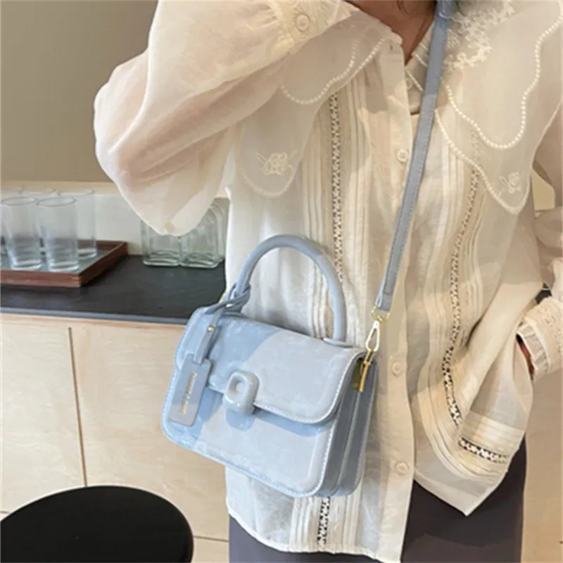 North Pack PU Handbag Small Square Bag Crossbody Bag Regular Women's Ecru/Black/Pink/Blue-23