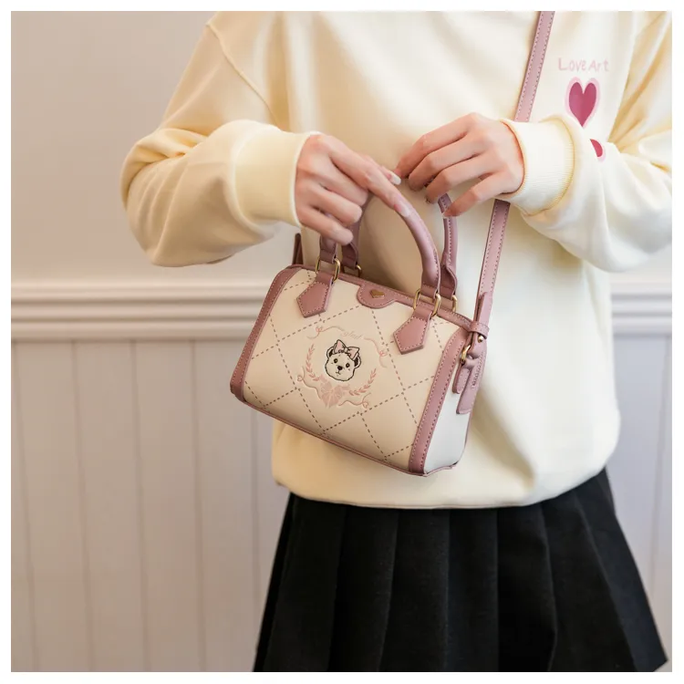North Pack PU One Shoulder Handbags Women's Pink/Brown-1