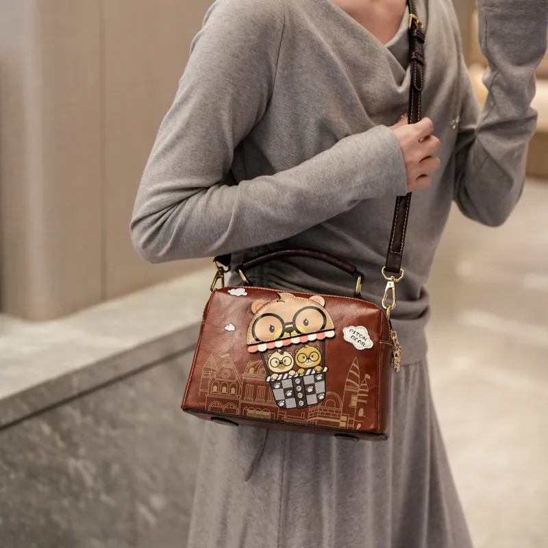 North Pack PU Crossbody Bag Regular Women's Beige/Pink/Brown-15