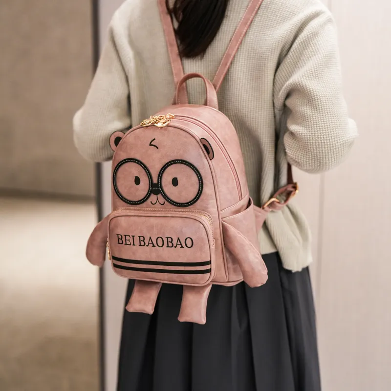 North Pack PU Backpack Women's Beige/Pink/Brown-7