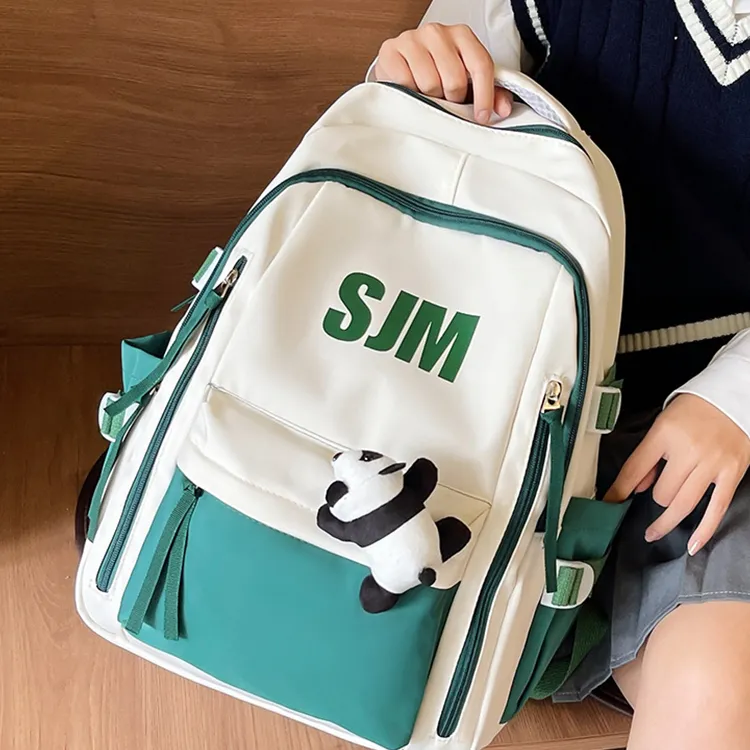 North Pack Nylon Backpack Unisex Black/Red/Green/Blue/Brown-16