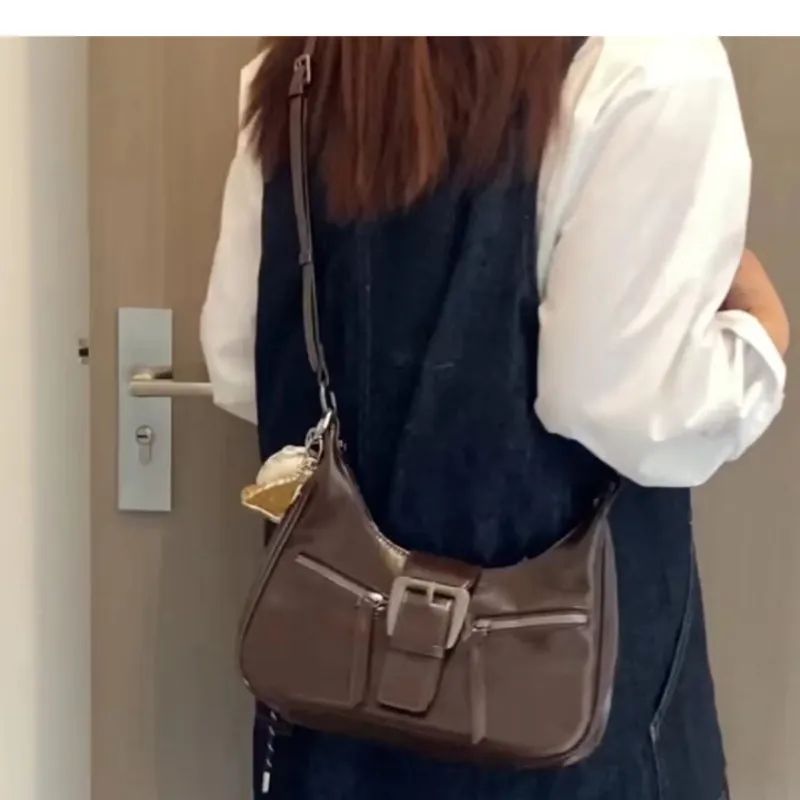North Pack PU Shoulder Bag Regular Women's Black/Coffee-6