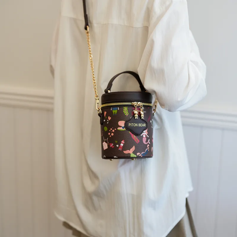 North Pack PU Bucket Bags Handbags Regular Women's Coffee/Pink-3
