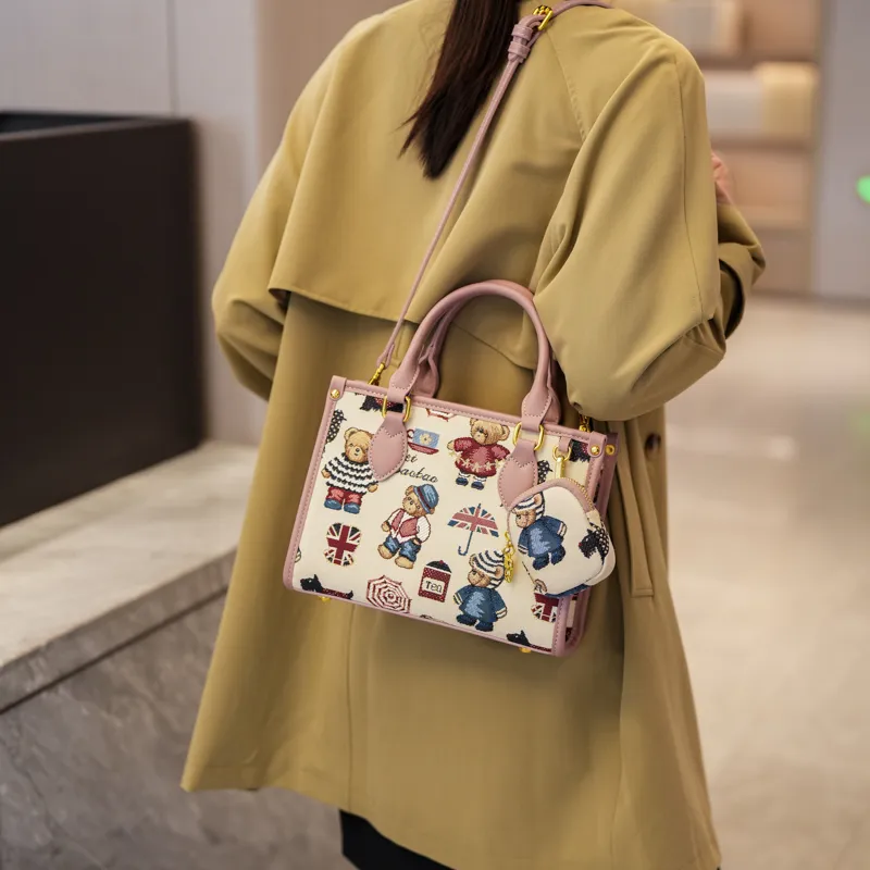 North Pack Fabric Tote Shoulder Bag, Crossbody Bag, Handbag Regular Women's Multicolor-12