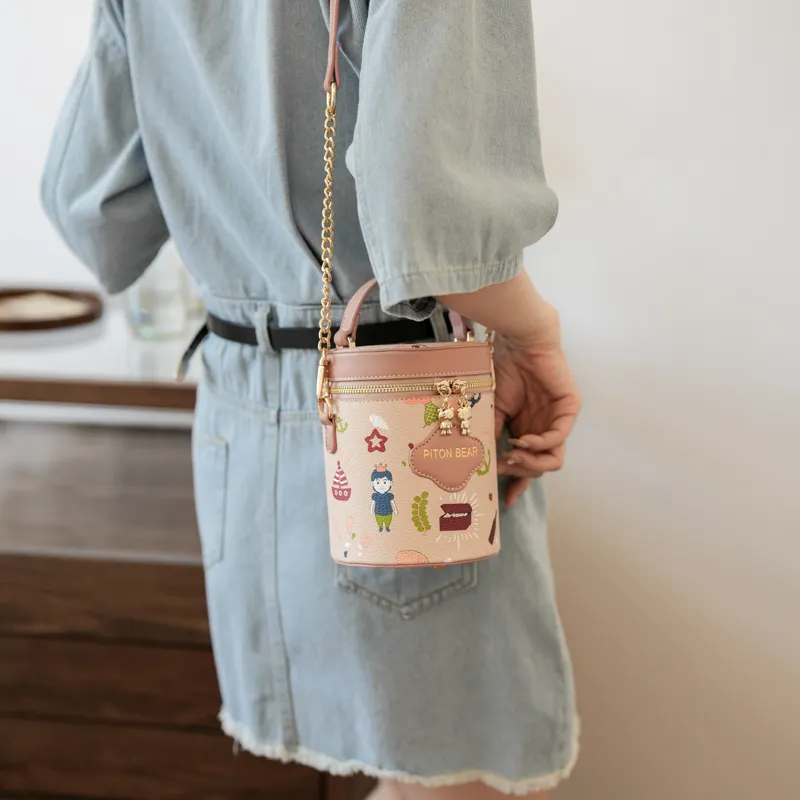 North Pack PU Bucket Bags Handbags Regular Women's Coffee/Pink-11